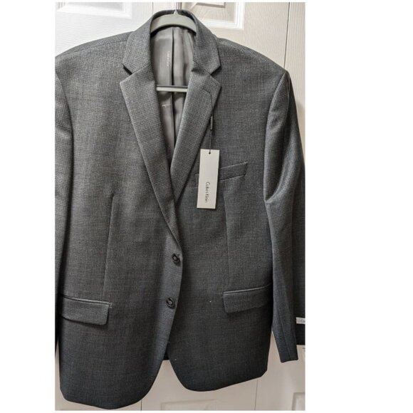 NEW CALVIN KLEIN Men's Blazer Suit Light Wool Gray Size 44R x 38W - Picture 1 of 10